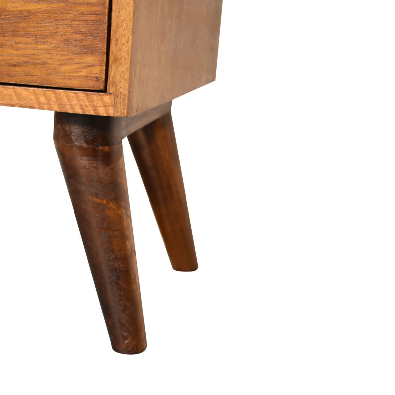 4 Drawer Solid Mango Wood Nightstand - Chestnut Finish