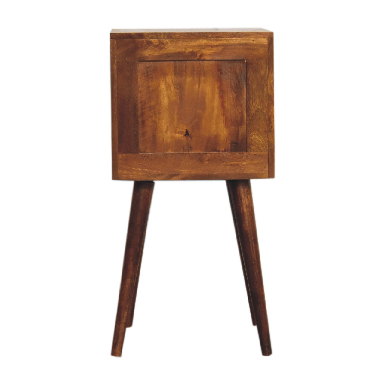 Mini Chestnut Cube 2-Drawer Nightstand - Solid Mango Wood