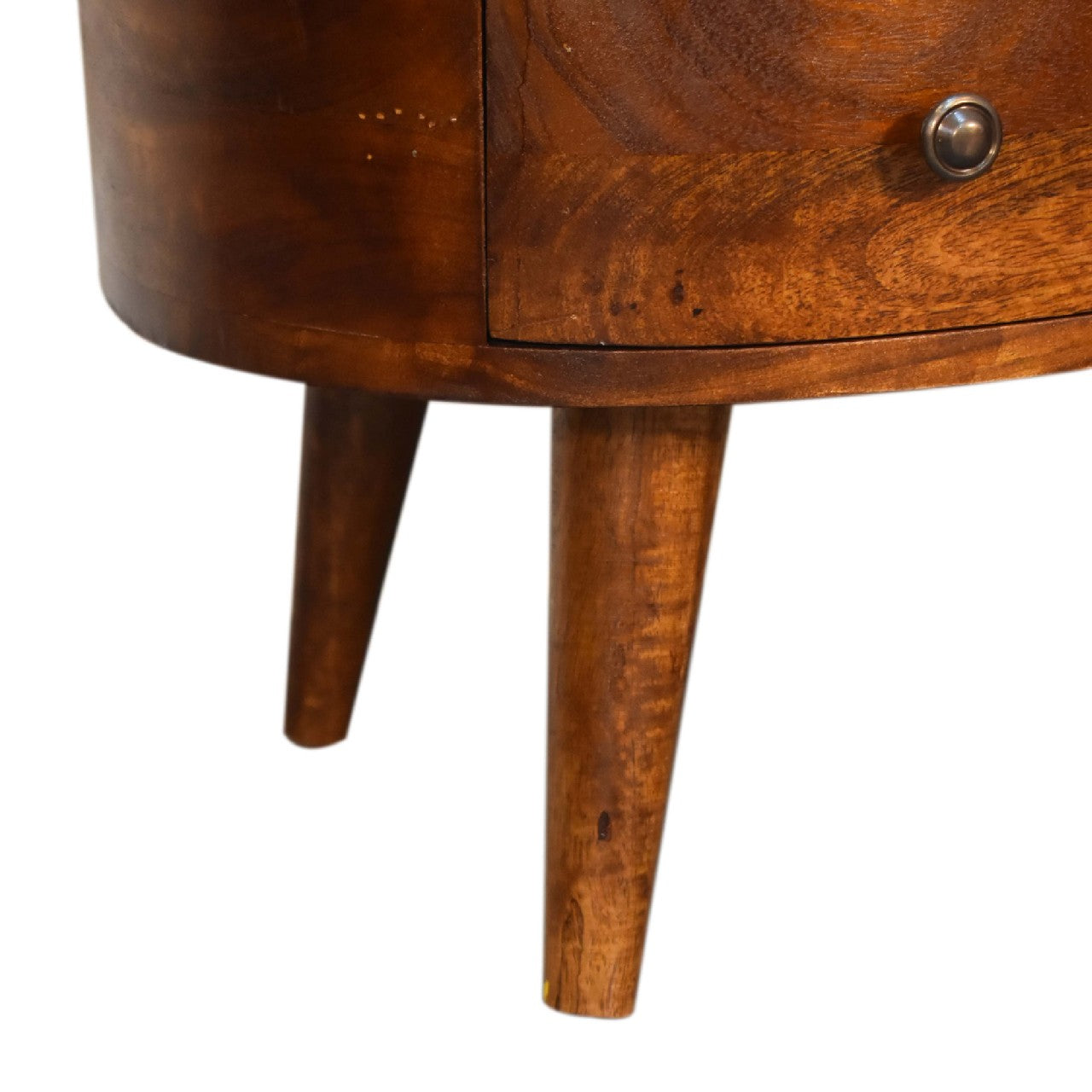 Mini Chestnut Wave Coffee Table - Solid Mango Wood 1-Drawer