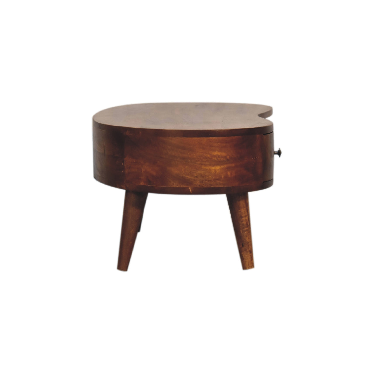 Mini Chestnut Wave Coffee Table - Solid Mango Wood 1-Drawer