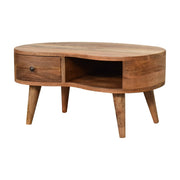 Mini Solid Mango Wood Coffee Table - Oak-ish Finish