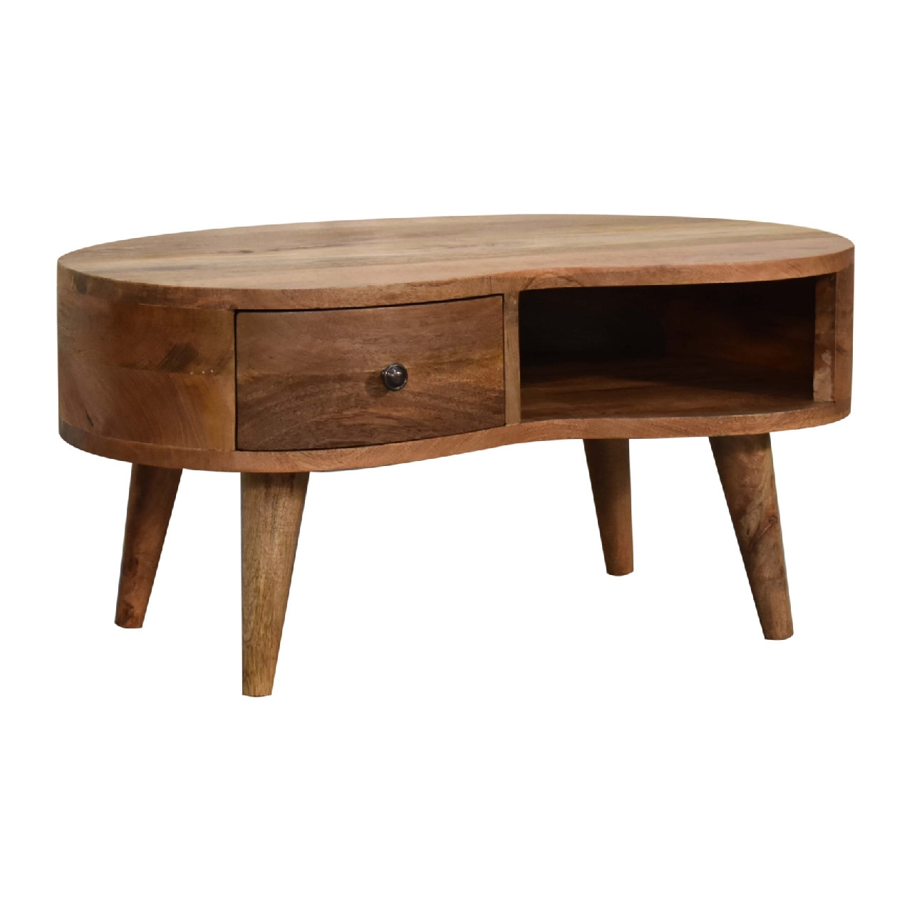 Mini Solid Mango Wood Coffee Table - Oak-ish Finish