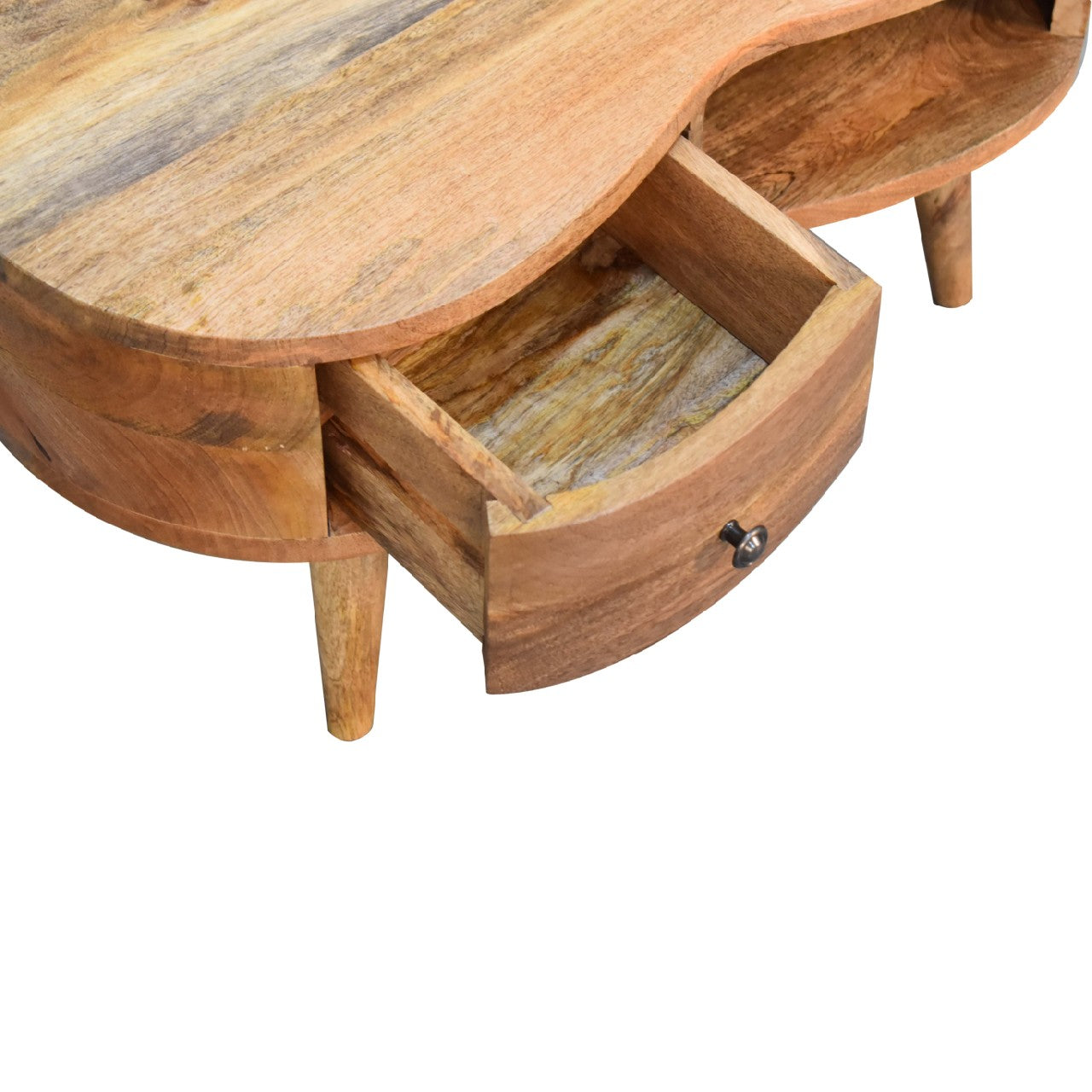 Mini Solid Mango Wood Coffee Table - Oak-ish Finish