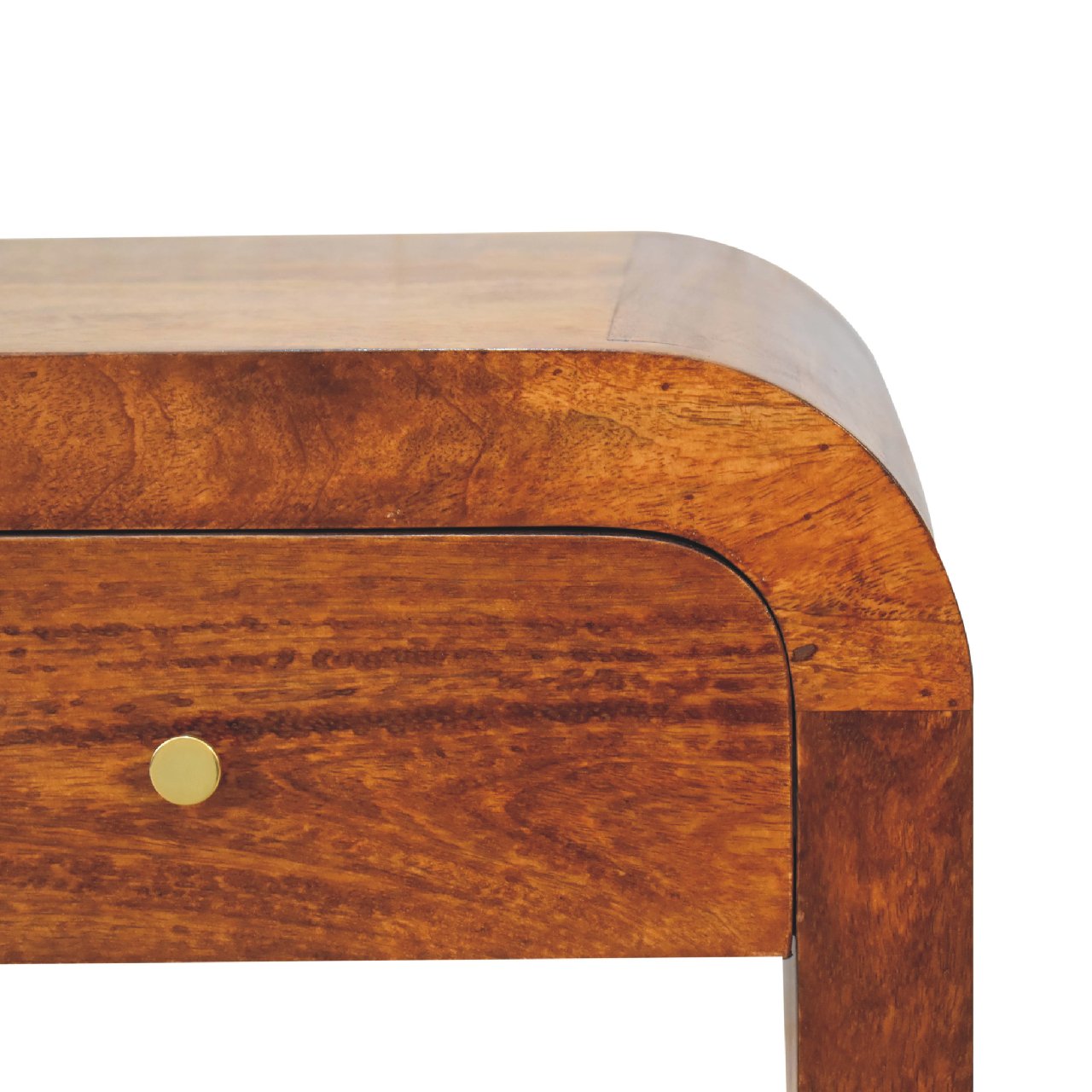 Darcy Chestnut Nightstand - 1 Drawer with Brass Knob