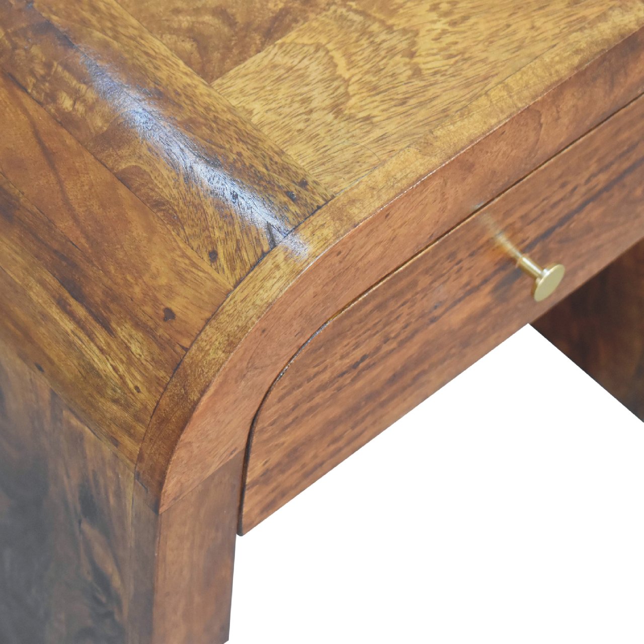 Darcy Chestnut Nightstand - 1 Drawer with Brass Knob