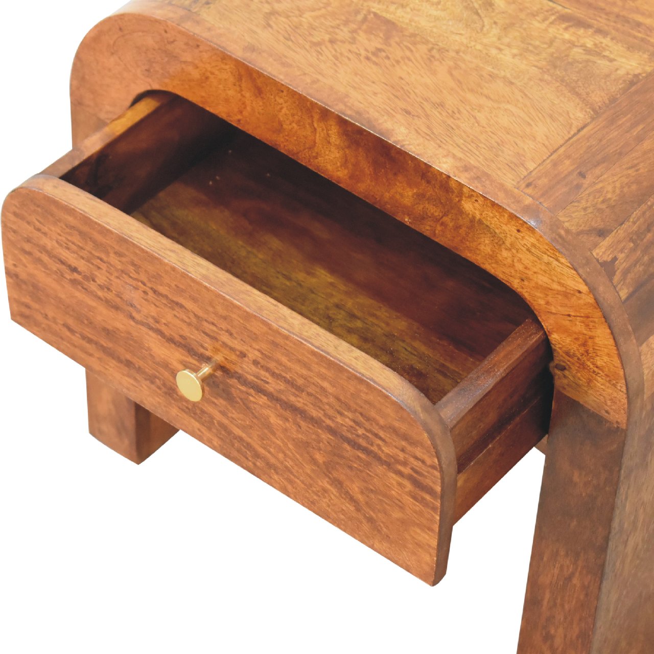 Darcy Chestnut Nightstand - 1 Drawer with Brass Knob