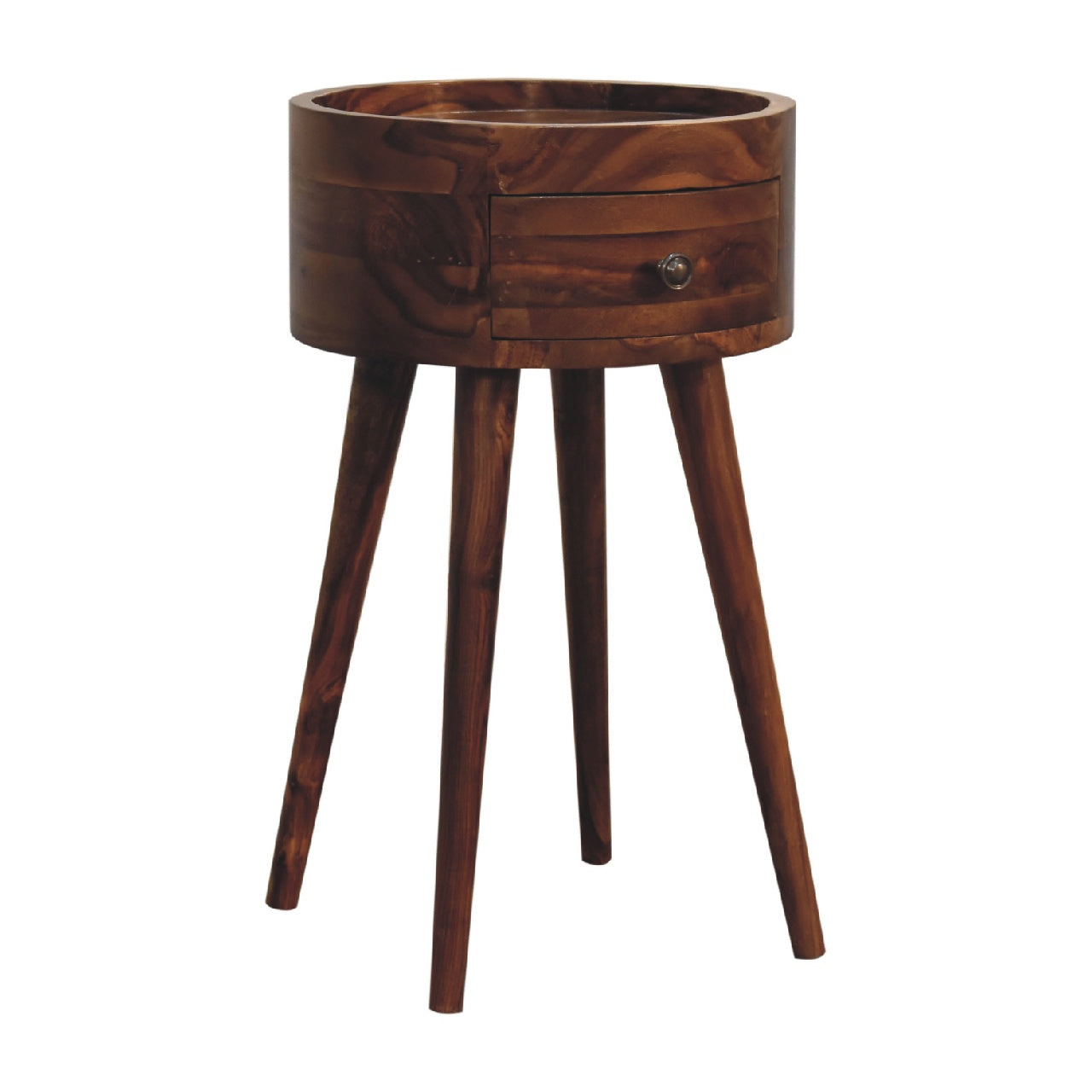 Alina Honey Nightstand - Solid Sheesham Wood Mini Bedside Table