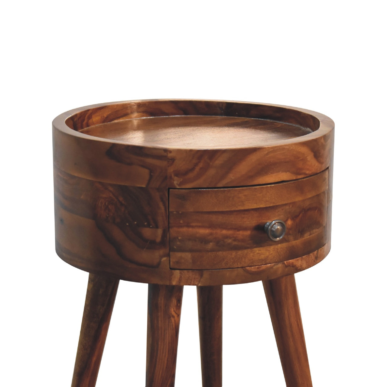Alina Honey Nightstand - Solid Sheesham Wood Mini Bedside Table