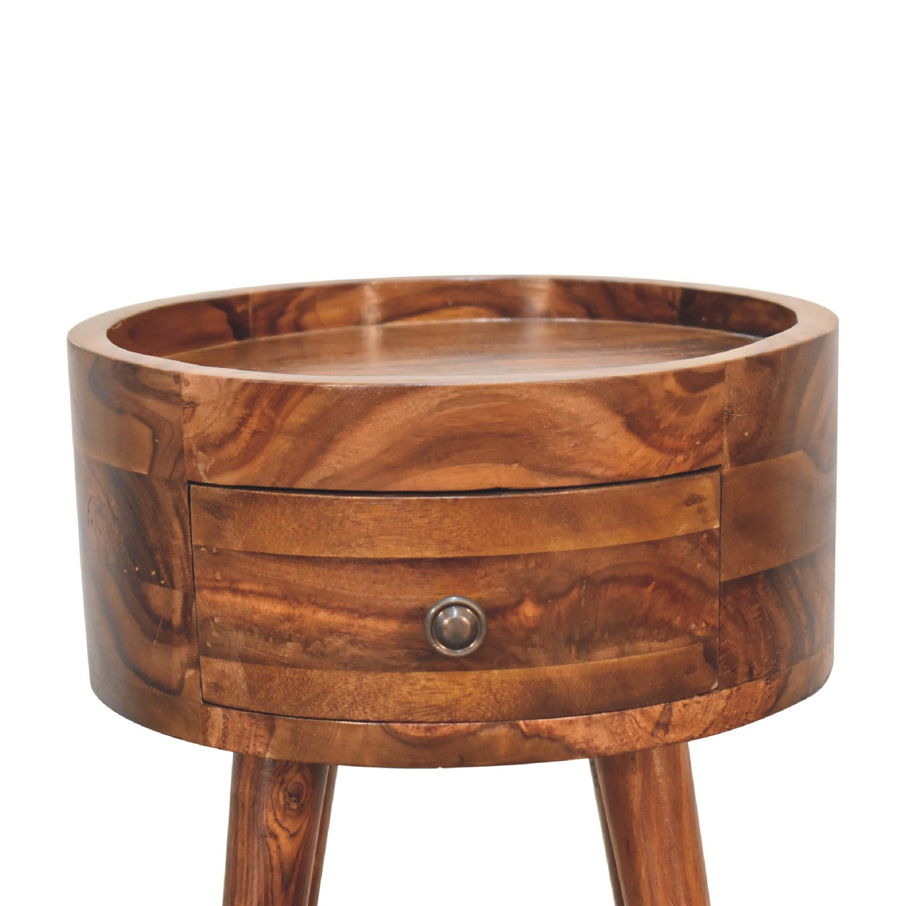 Alina Honey Nightstand - Solid Sheesham Wood Mini Bedside Table