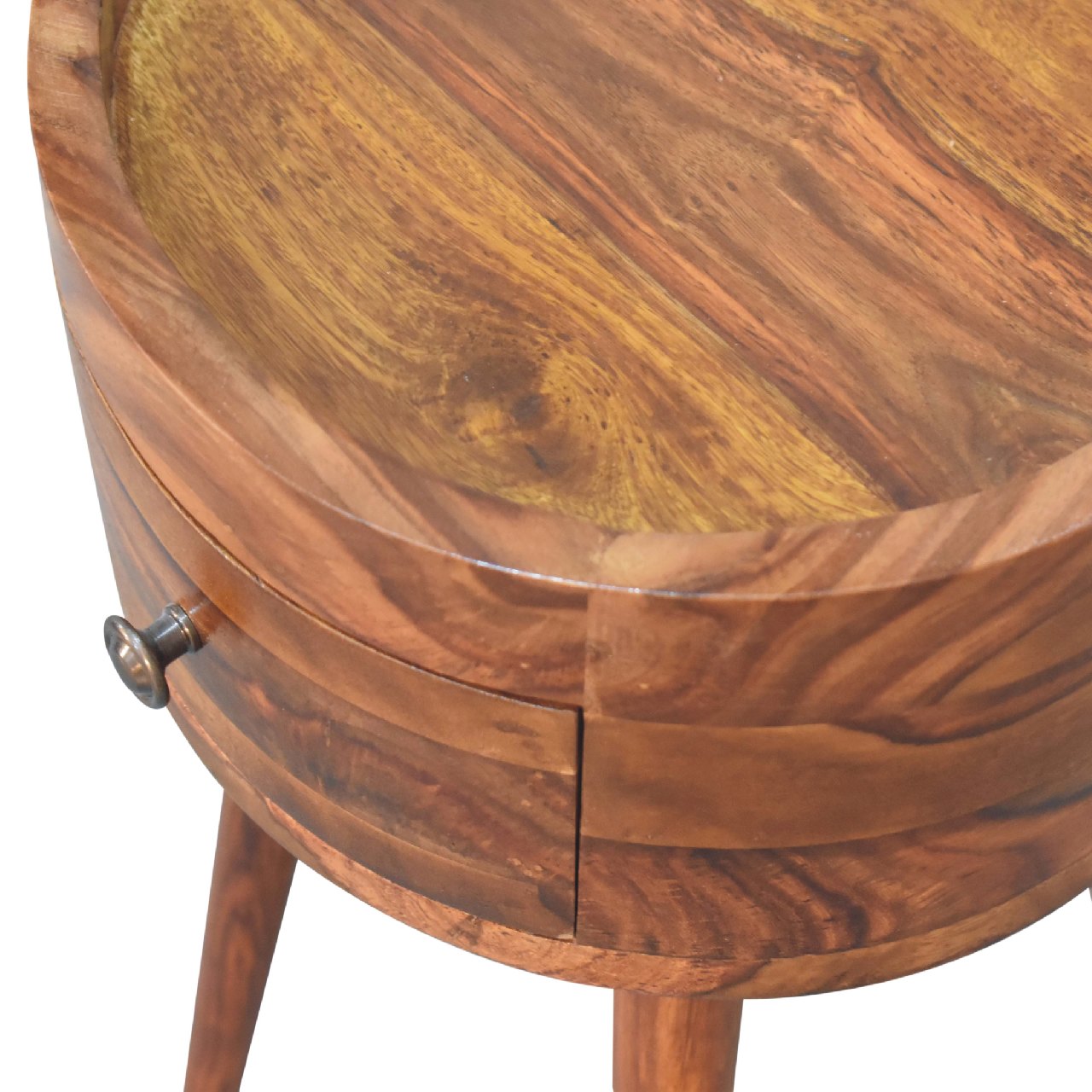 Alina Honey Nightstand - Solid Sheesham Wood Mini Bedside Table