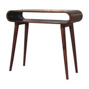 Amaya Nordic Style Console Table - Solid Mango Wood Chestnut finish