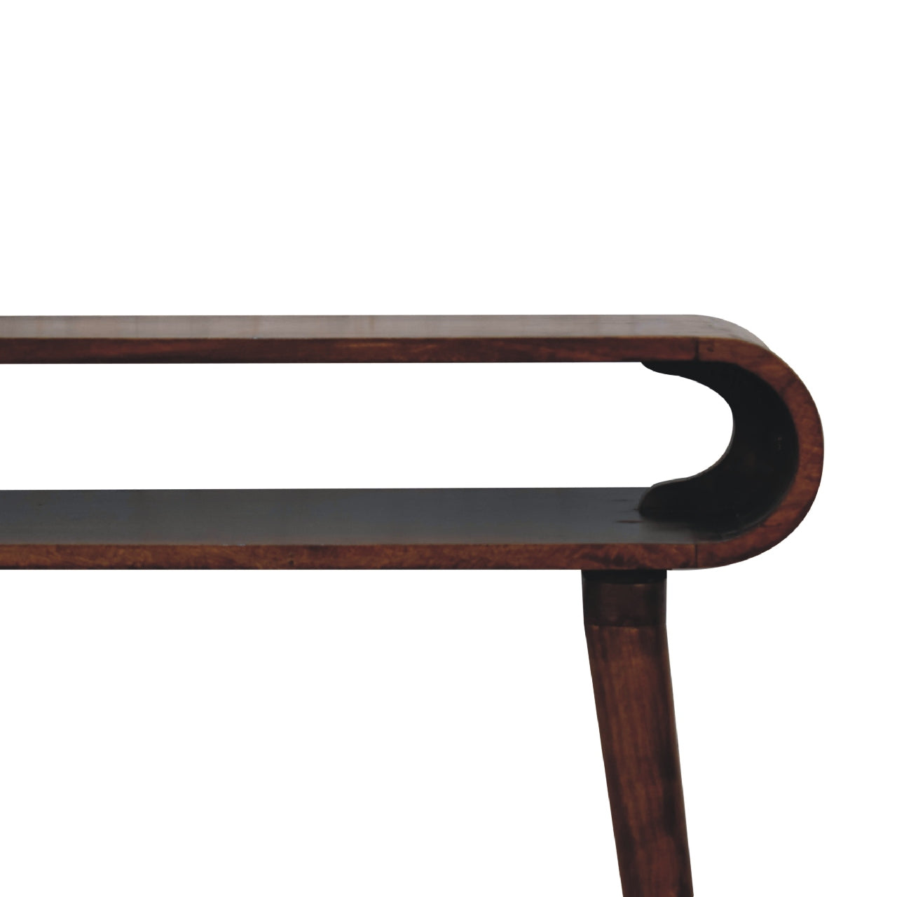 Amaya Nordic Style Console Table - Solid Mango Wood Chestnut finish