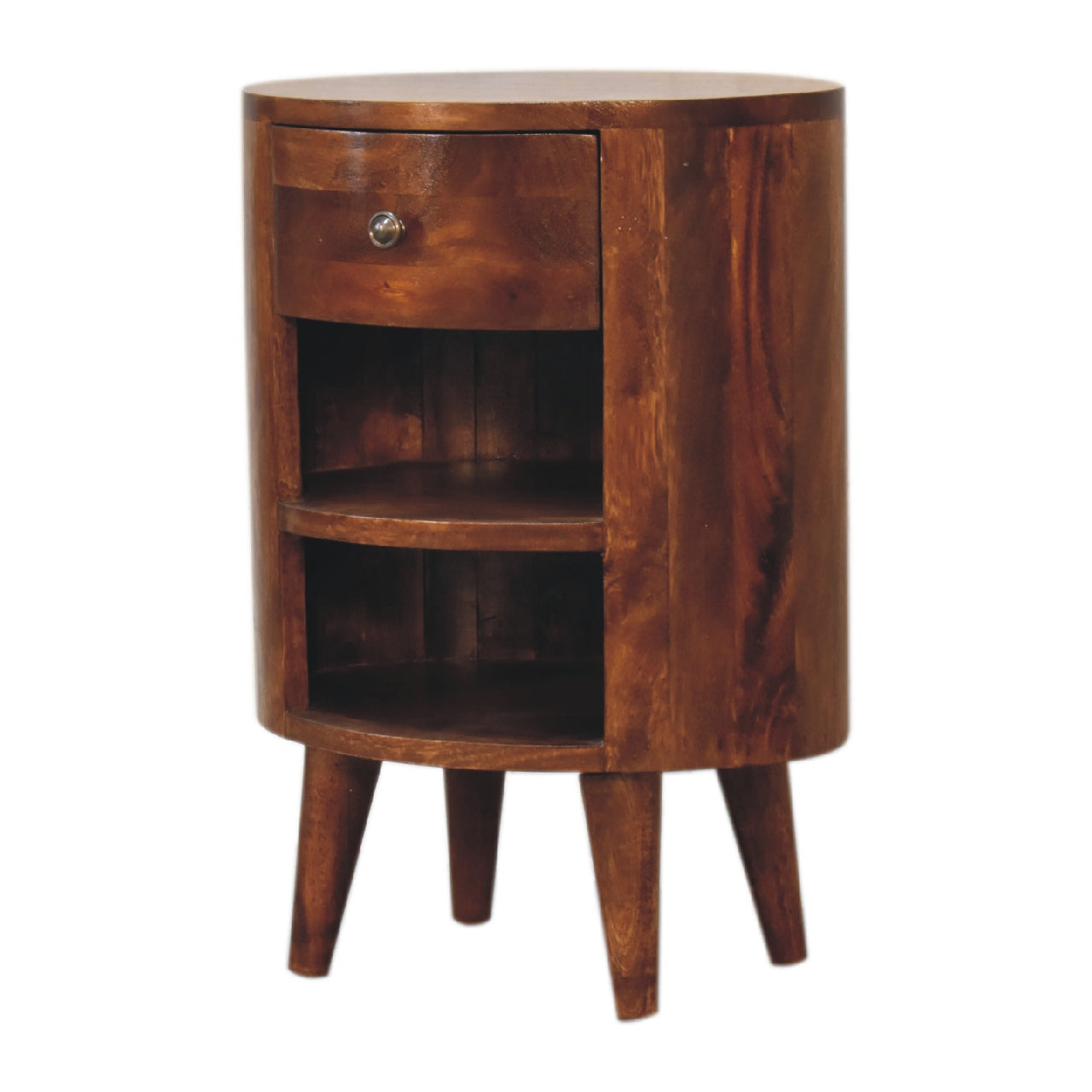 Cortez Nightstand - Solid Mango Wood Chestnut 1-Drawer