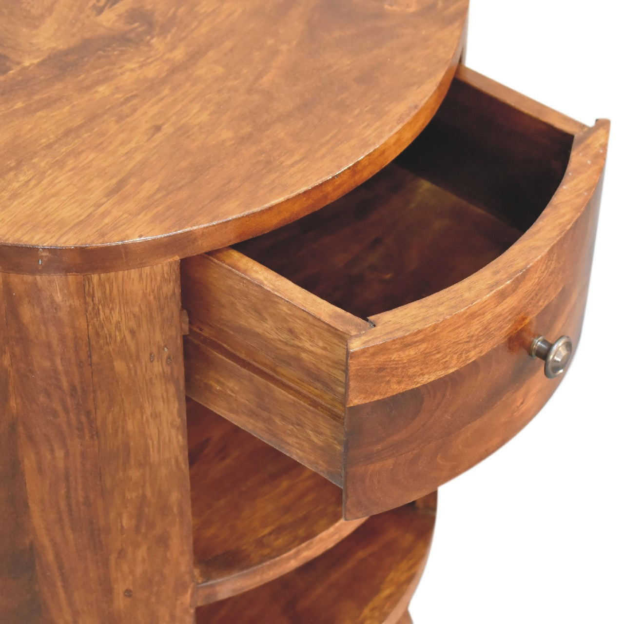 Cortez Nightstand - Solid Mango Wood Chestnut 1-Drawer