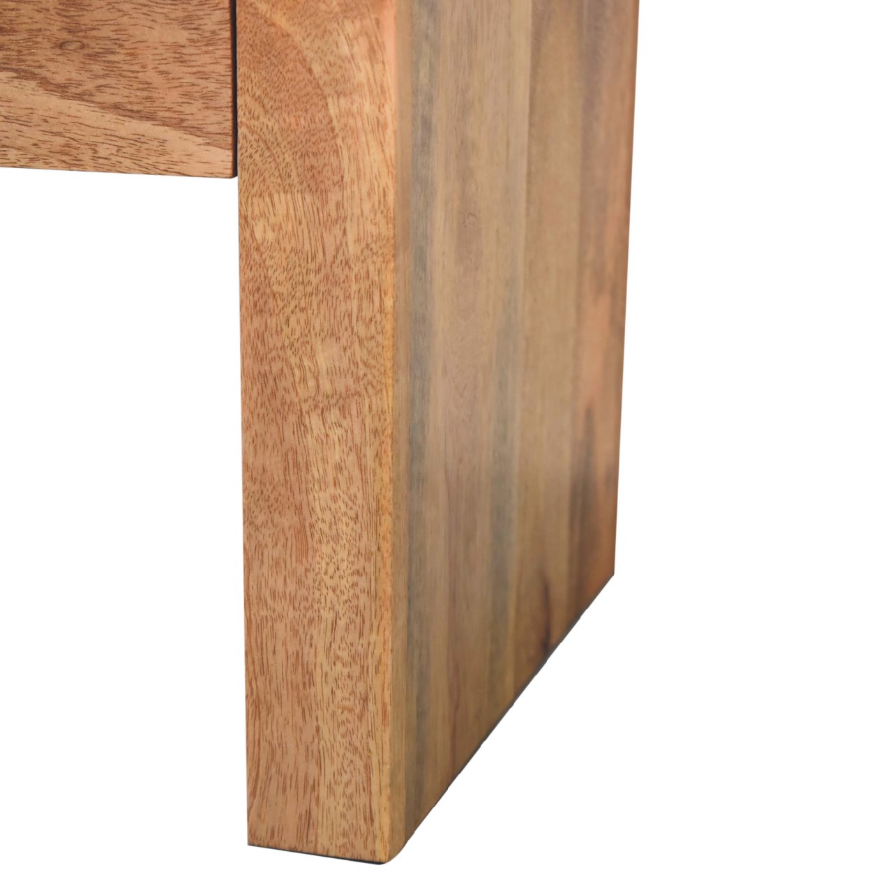 Darcy Round Mango Wood Nightstand - 1 Drawer with Brass Knob
