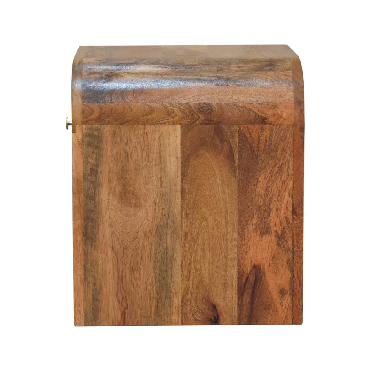 Darcy Round Mango Wood Nightstand - 1 Drawer with Brass Knob