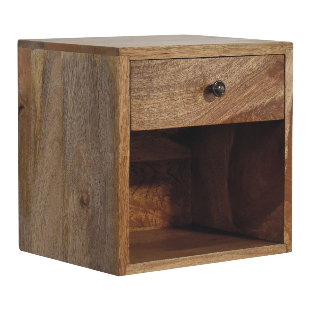 Wall Mounted Mini Classic Nightstand - Solid Mango Wood Oak-ish