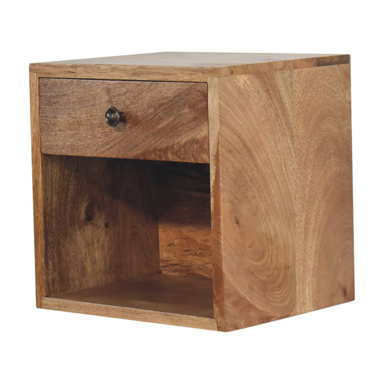 Wall Mounted Mini Classic Nightstand - Solid Mango Wood Oak-ish