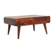 Sonata Chestnut Coffee Table - Solid Mango Wood with 4 Drawers