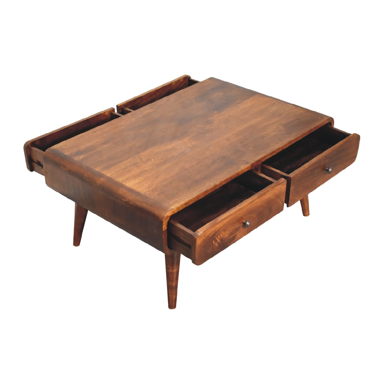 Sonata Chestnut Coffee Table - Solid Mango Wood with 4 Drawers