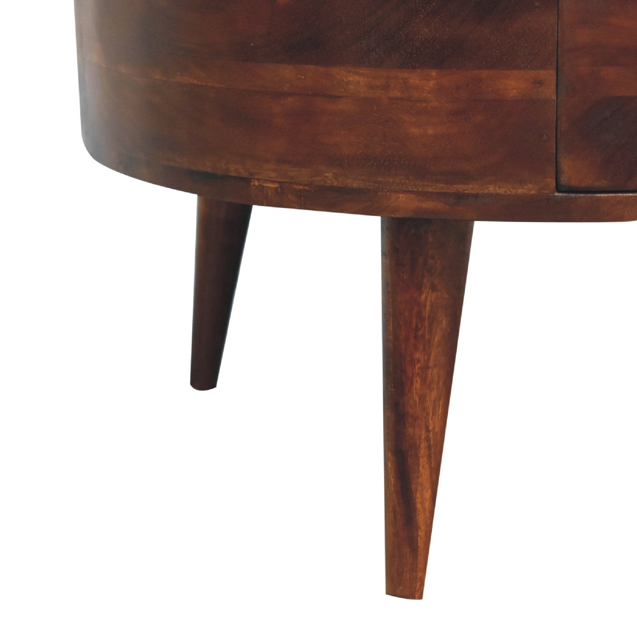 Odyssey Round Coffee Table - Solid Mango Wood Chestnut Finish