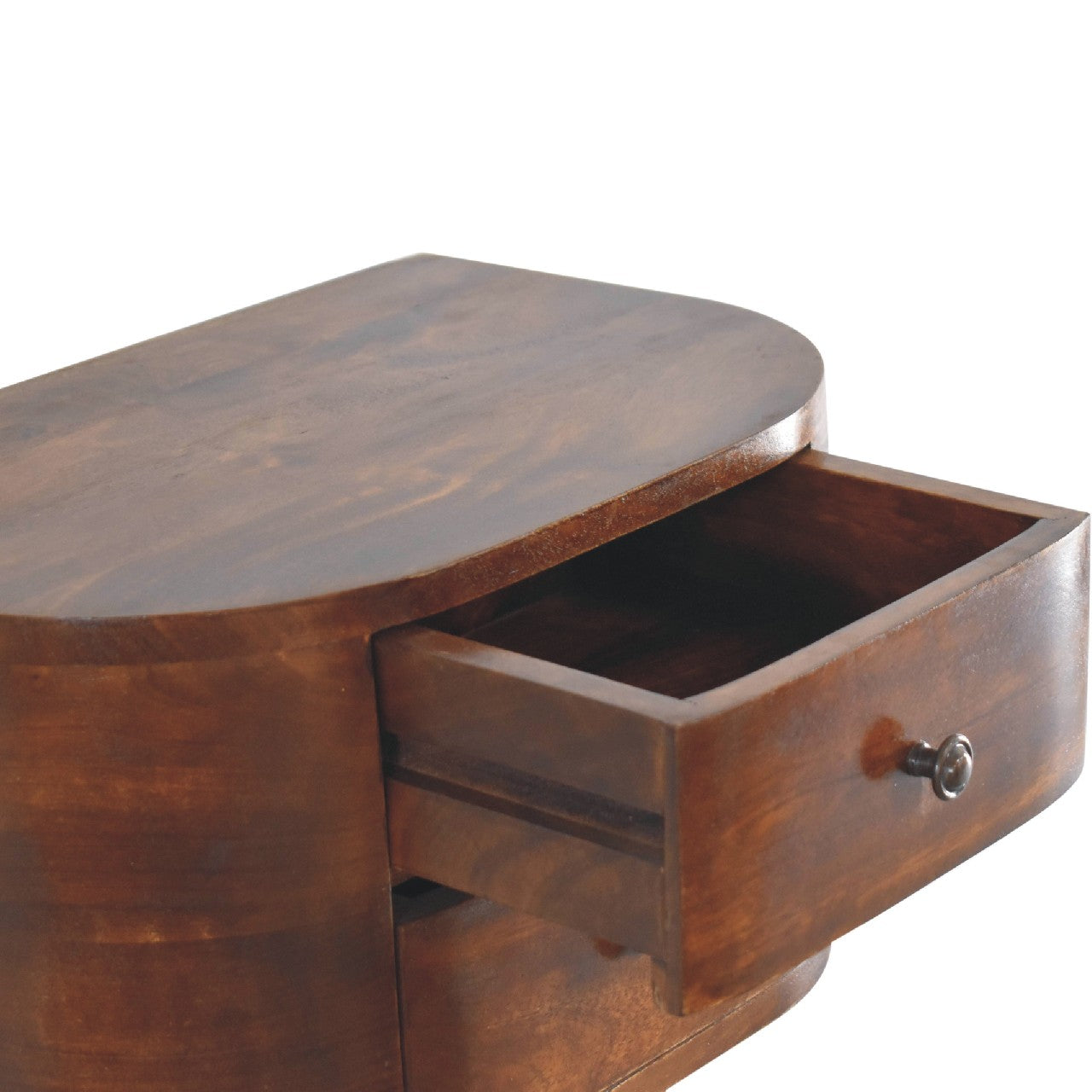 Lunar 2 Drawer Floating Nightstand - Solid Mango Wood Chestnut