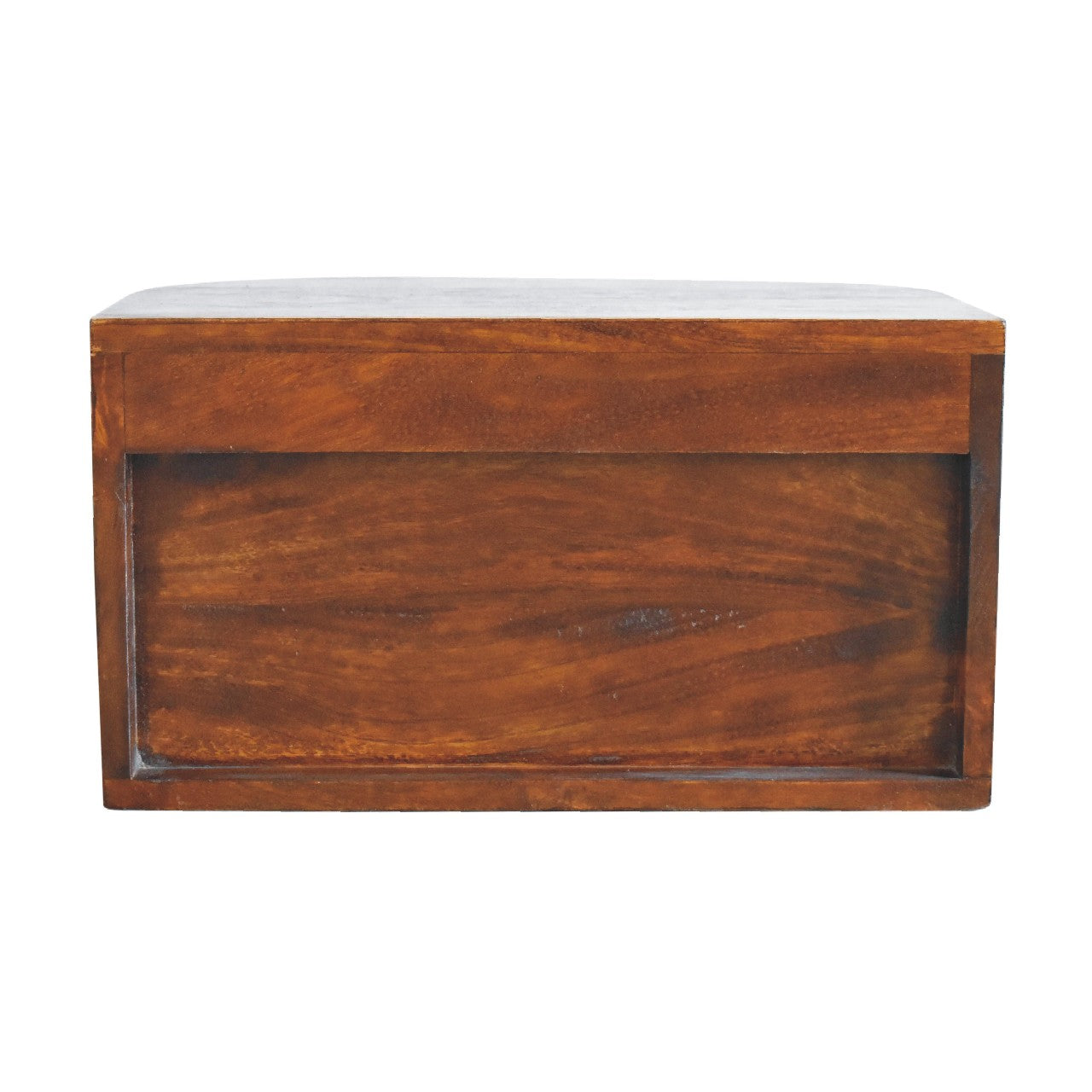Lunar 2 Drawer Floating Nightstand - Solid Mango Wood Chestnut