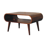 Open Chestnut Coffee Table - Solid Mango Wood Modern Design