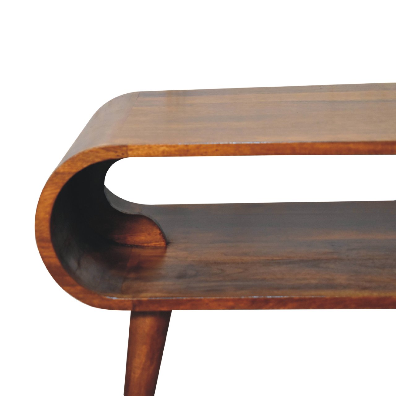 Open Chestnut Coffee Table - Solid Mango Wood Modern Design