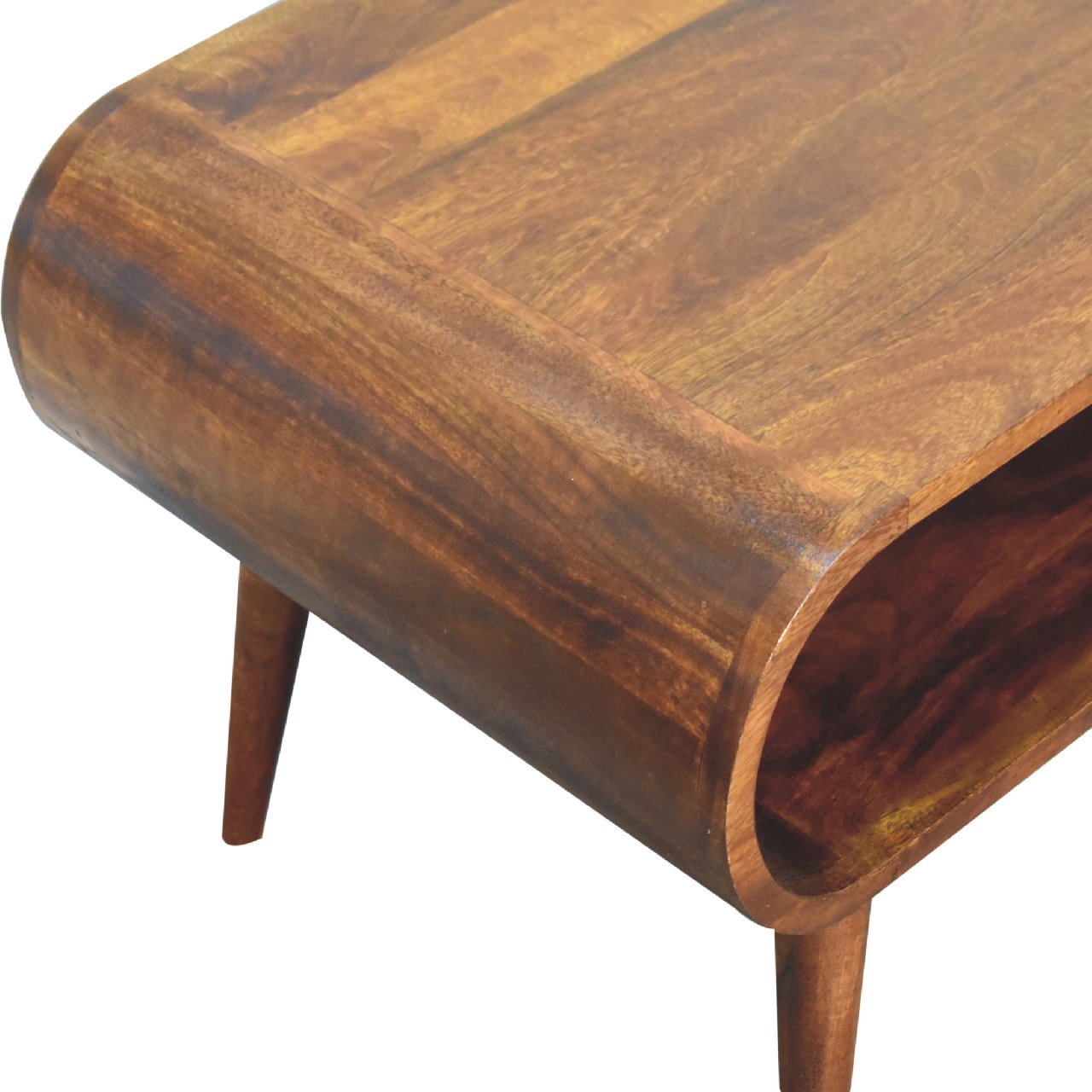 Open Chestnut Coffee Table - Solid Mango Wood Modern Design