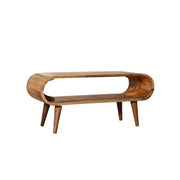 Amaya Nordic Style Solid Mango Wood Coffee Table - Oak Finish