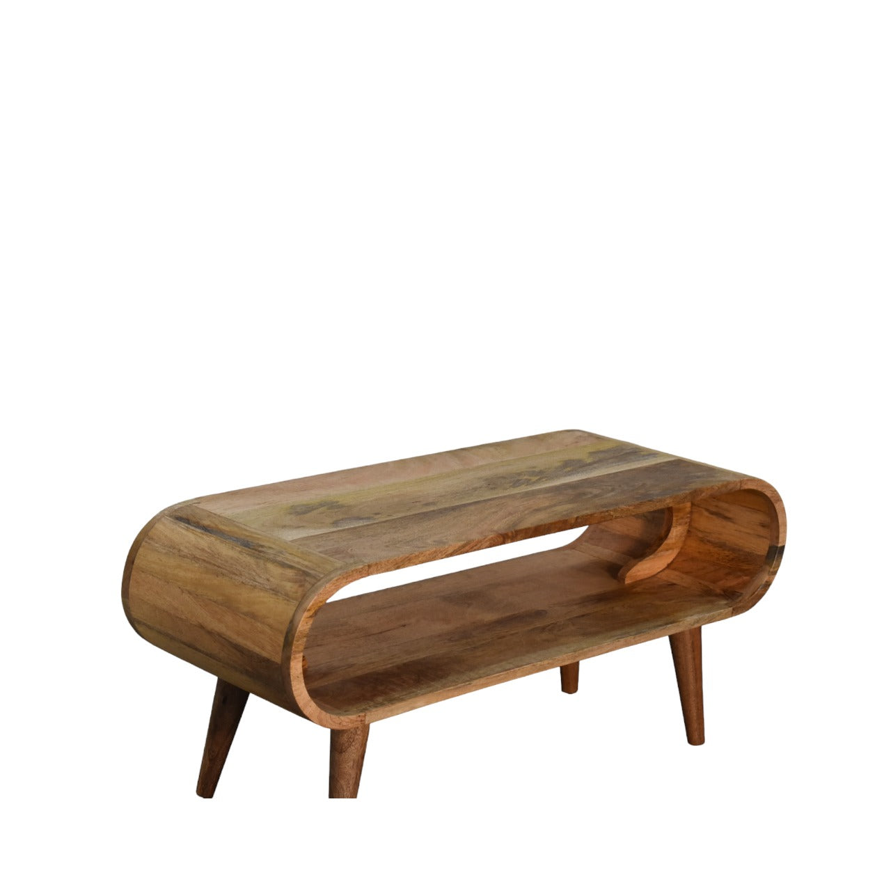 Amaya Nordic Style Solid Mango Wood Coffee Table - Oak Finish
