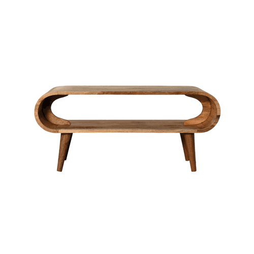 Amaya Nordic Style Solid Mango Wood Coffee Table - Oak Finish
