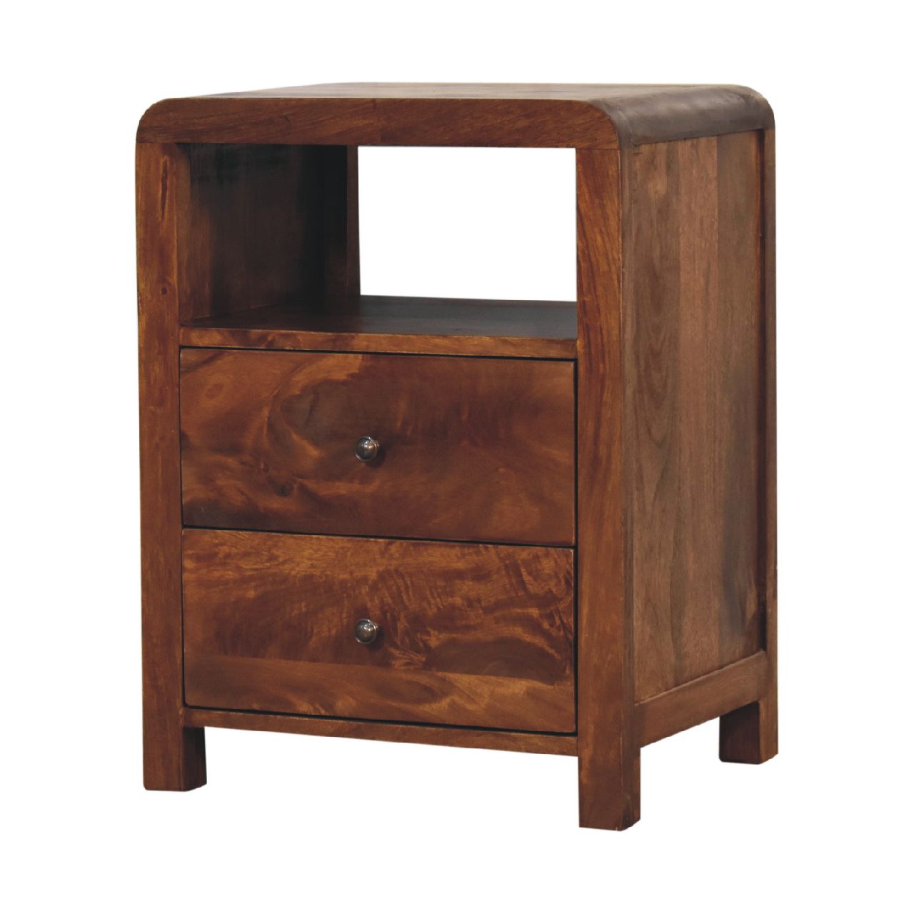 Aspen Nightstand - Solid Mango Wood Chestnut Finish