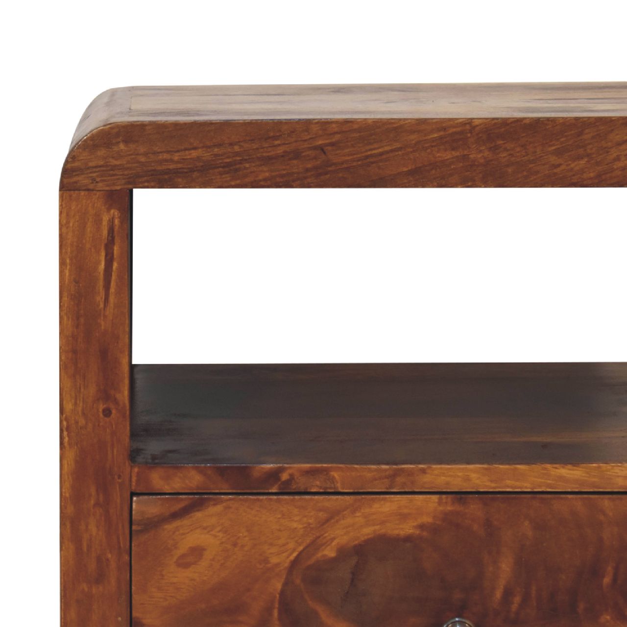 Aspen Nightstand - Solid Mango Wood Chestnut Finish