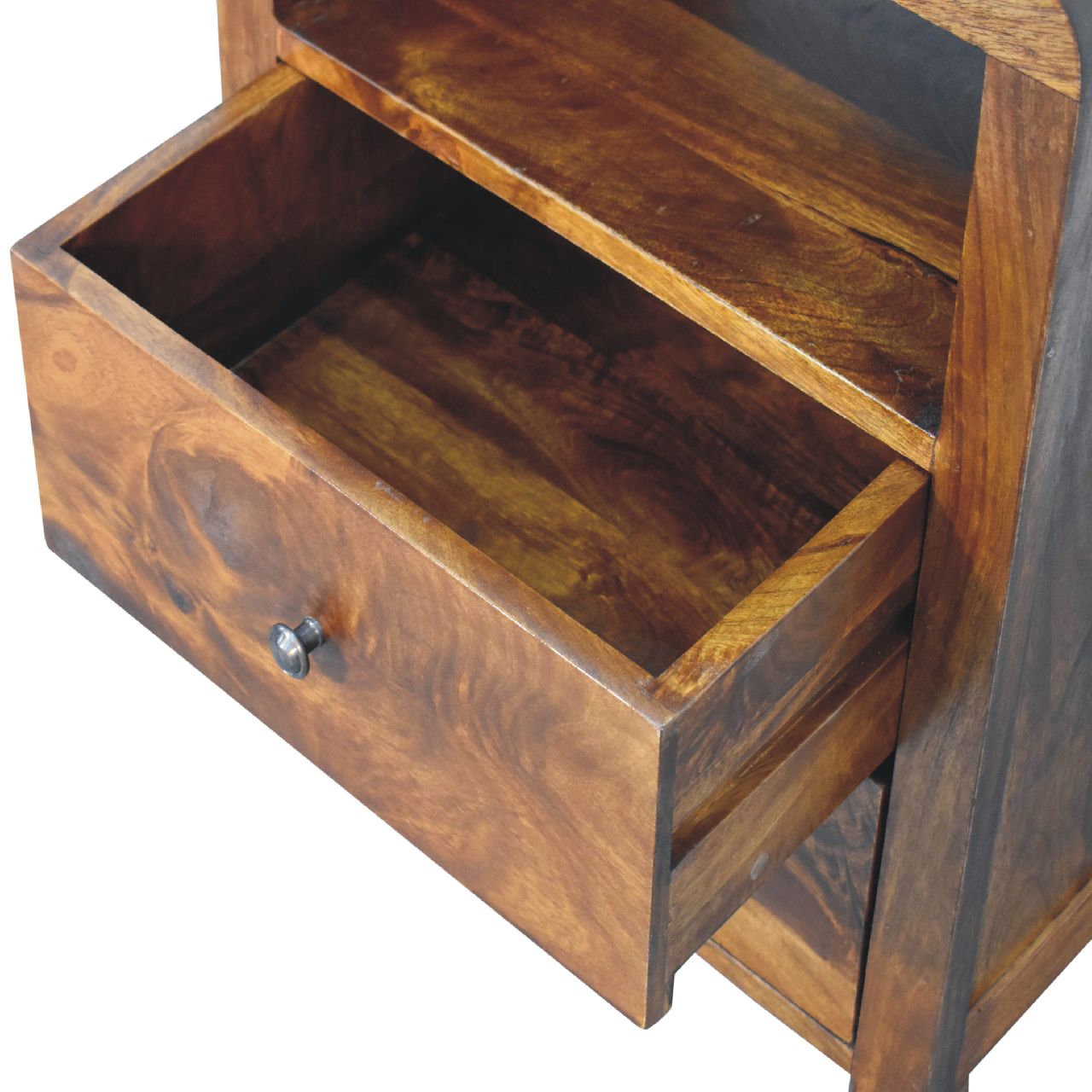 Aspen Nightstand - Solid Mango Wood Chestnut Finish