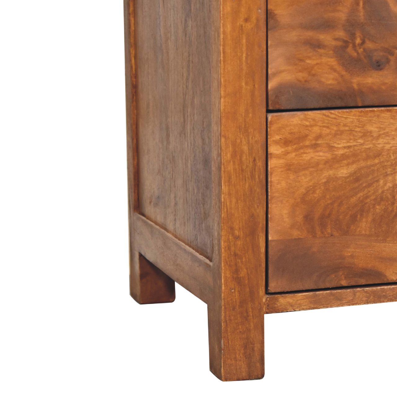 Aspen Nightstand - Solid Mango Wood Chestnut Finish