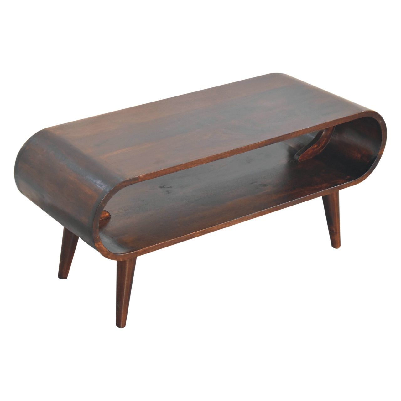 Amaya Walnut Finish Solid Mango Wood Media Unit