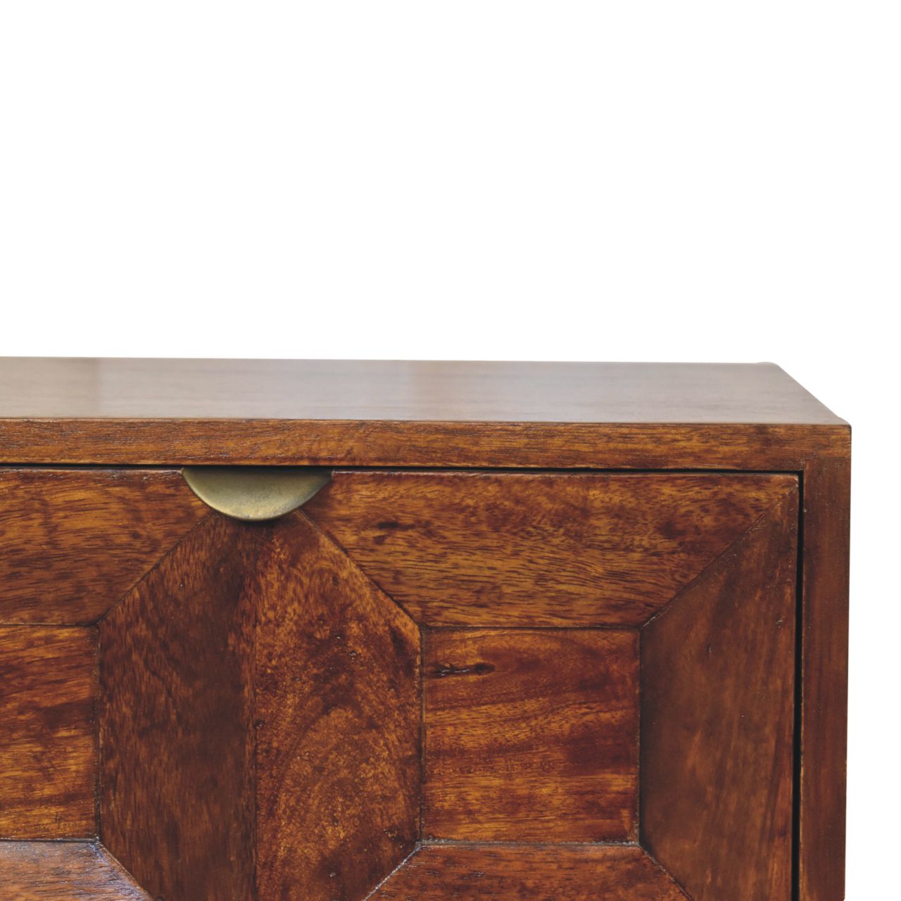 Quad Nightstand - Solid Mango Wood Chestnut Finish