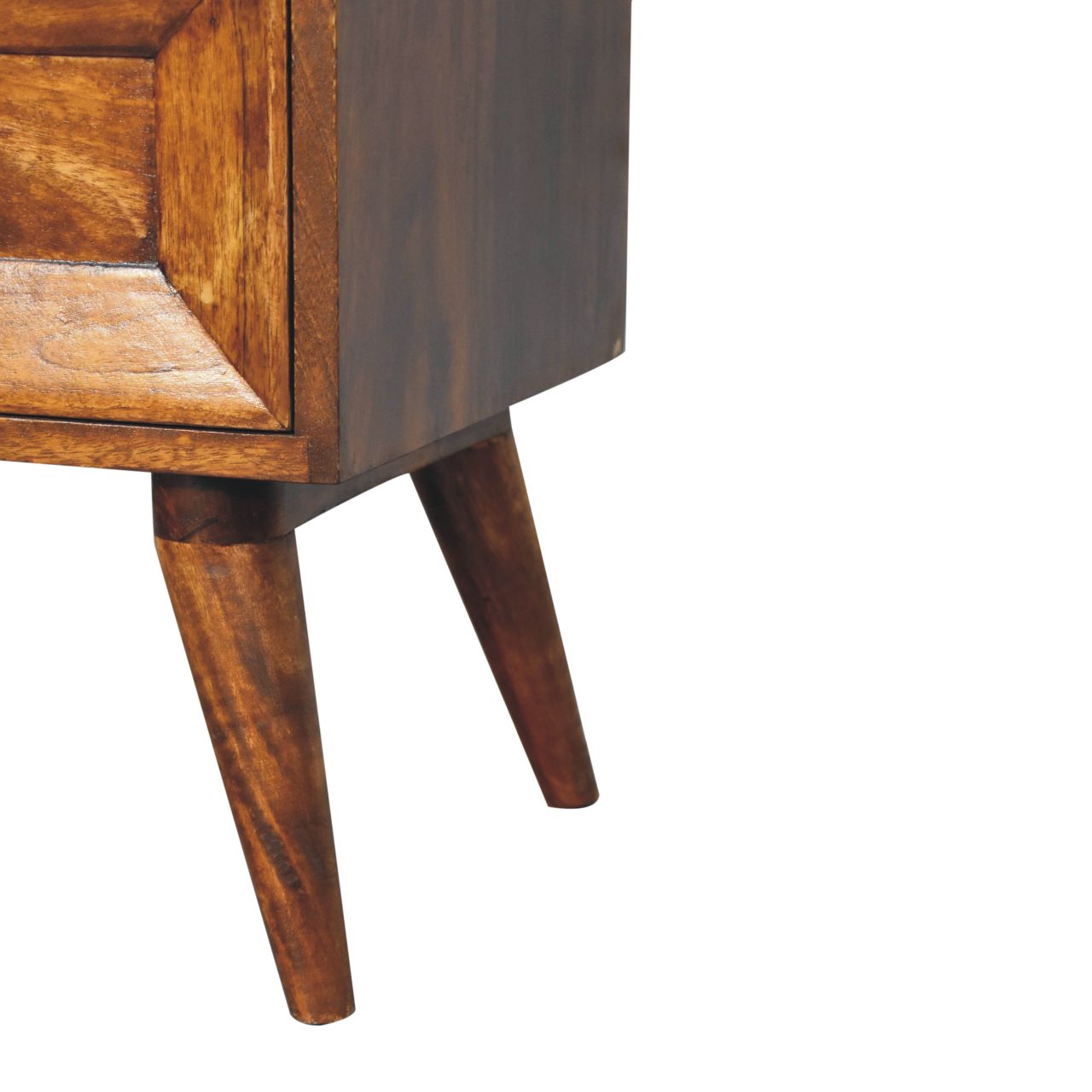 Quad Nightstand - Solid Mango Wood Chestnut Finish