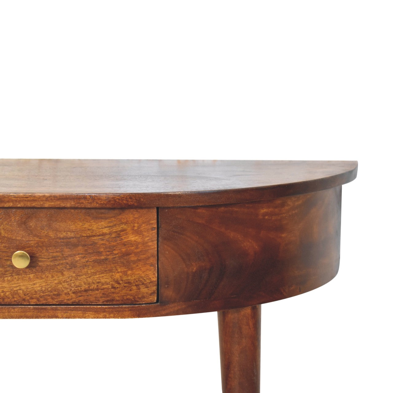 Backless Mounted Console Table - Chestnut Solid Mango Wood