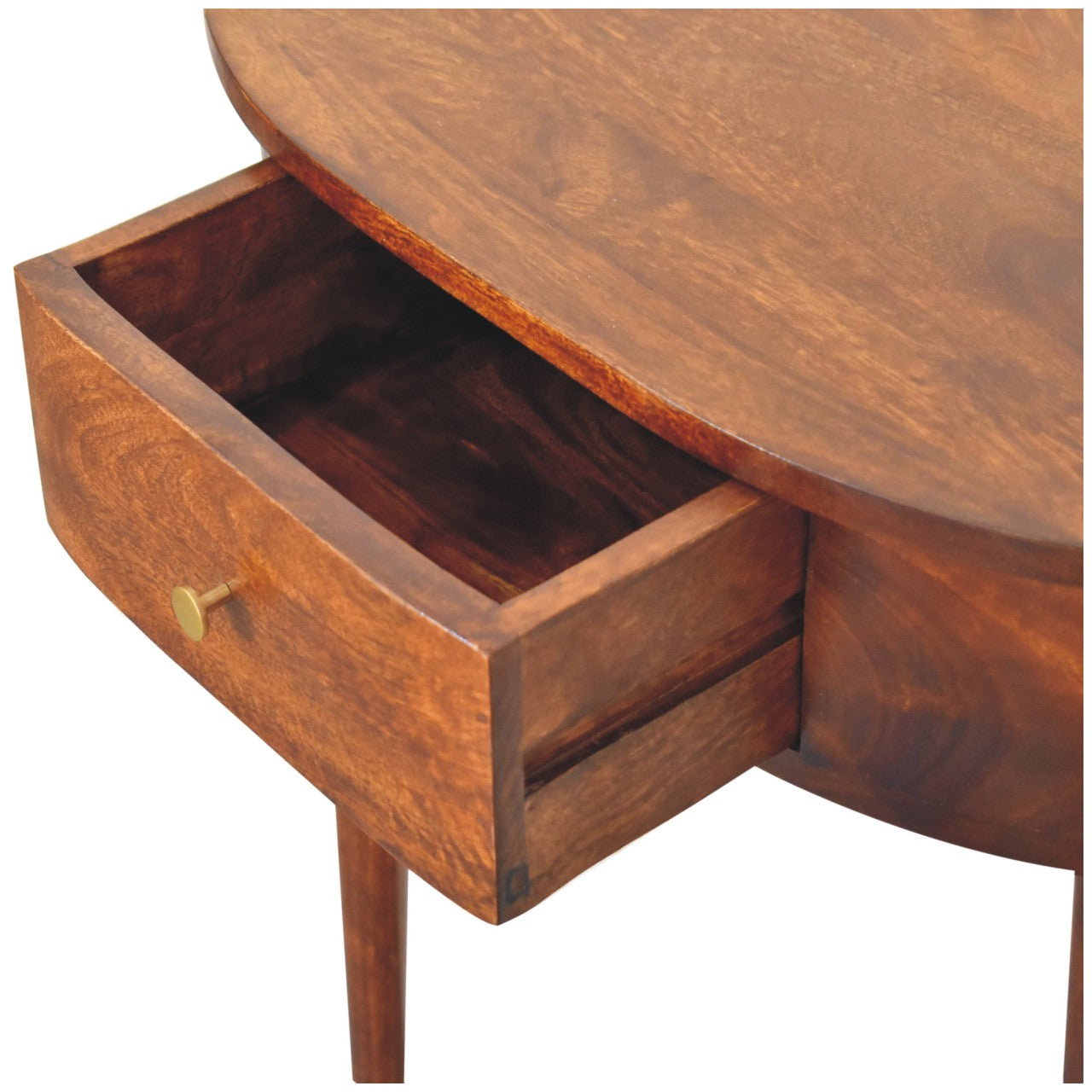 Backless Mounted Console Table - Chestnut Solid Mango Wood