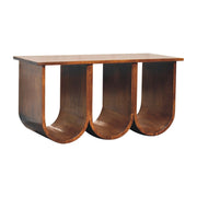 Triple Open Mango Wood Coffee Table - Chestnut Finish