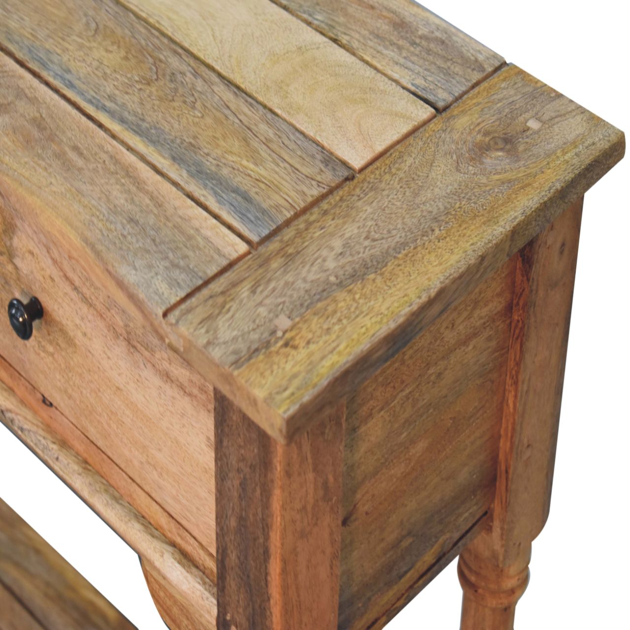 Granary Console Table - Solid Mango Wood 2 Drawer Oak-ish Finish