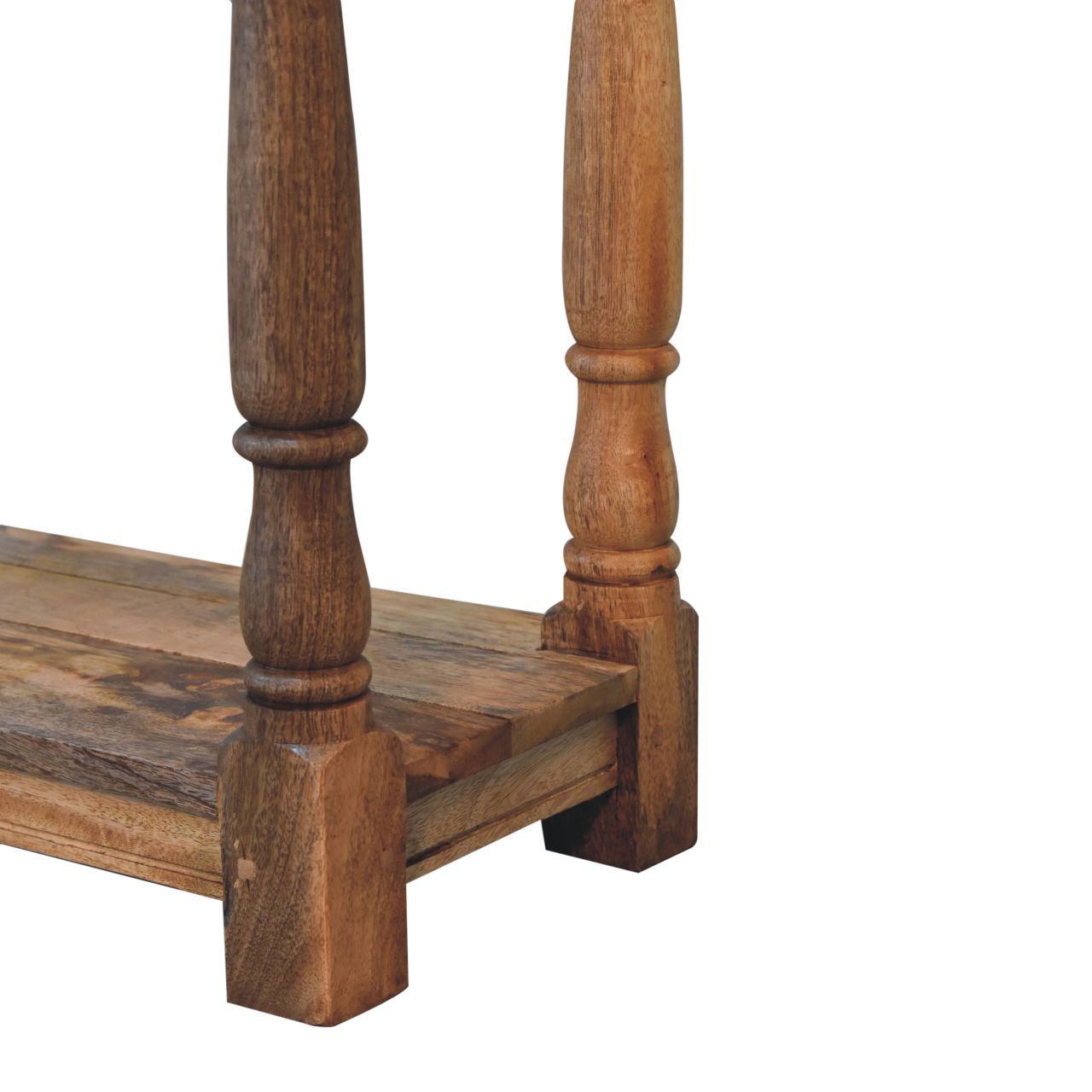 Granary Console Table - Solid Mango Wood 2 Drawer Oak-ish Finish