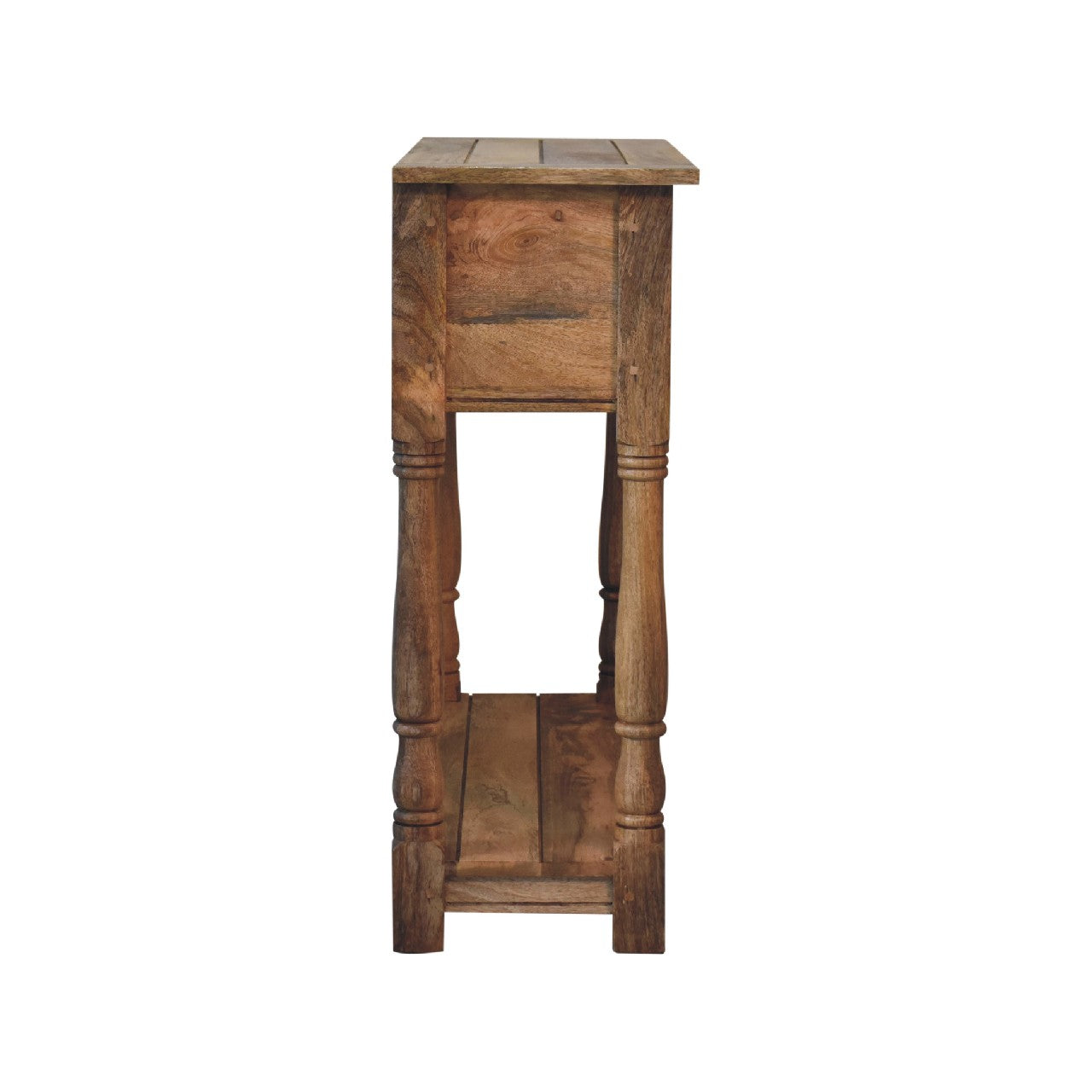 Granary Console Table - Solid Mango Wood 2 Drawer Oak-ish Finish