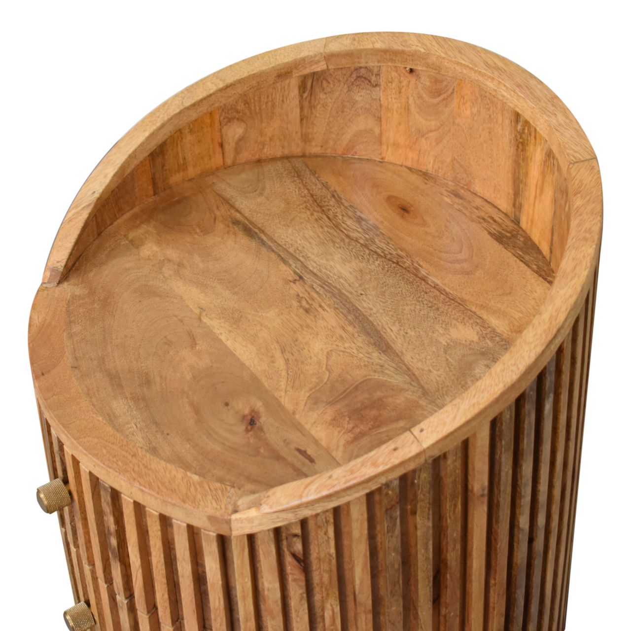Soba Bedside Table - Solid Mango Wood Oak-ish Finish