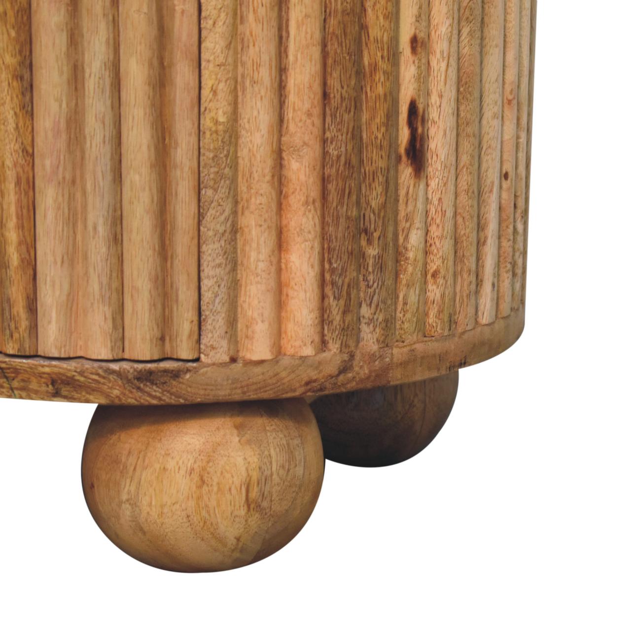 Soba 3 Drawer Bedside Table - Solid Mango Wood Natural Finish