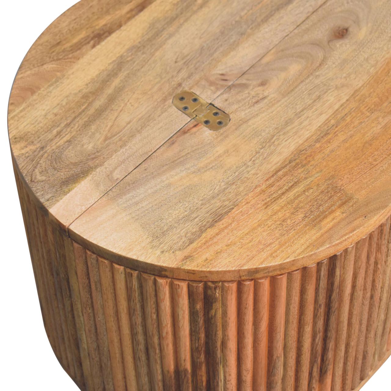 Soba Solid Mango Wood Lid-up Coffee Table - Oak-ish Finish