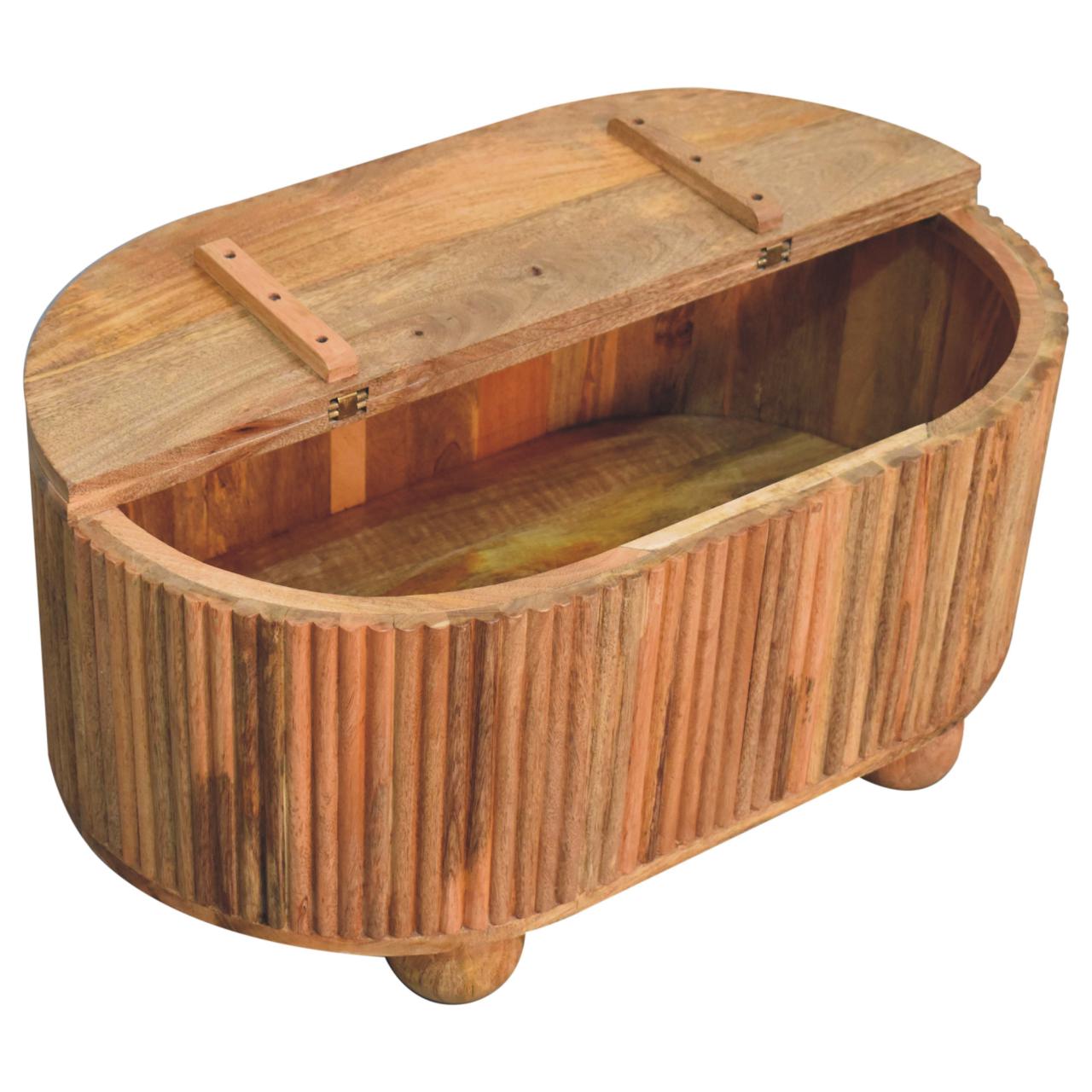 Soba Solid Mango Wood Lid-up Coffee Table - Oak-ish Finish